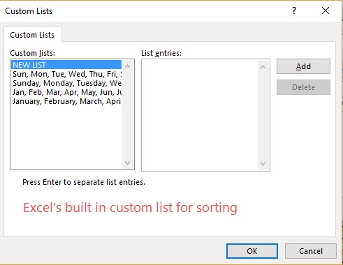 how to create a custom sort list in excel for mac